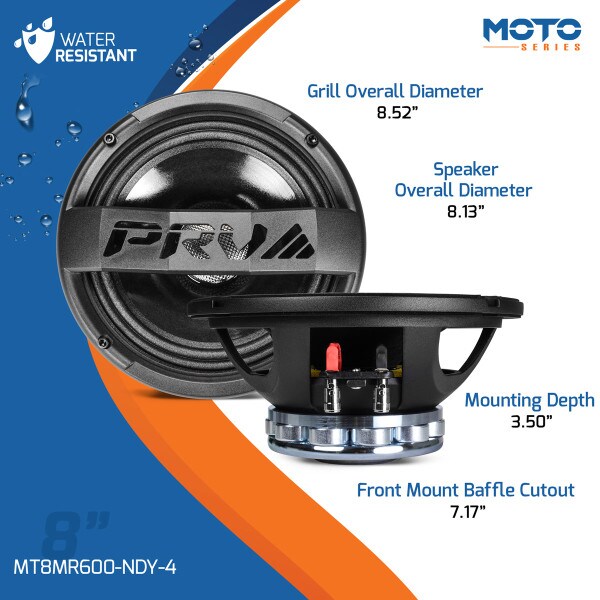 Main product image for PRV Audio MT8MR600-NDY-4 Moto Series 8" Neodymium Midrange Loudspeaker 4 Ohm267-8040